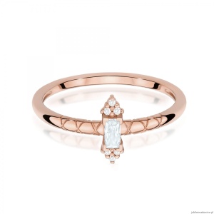 Pierścionek W0713 Diament 0,13ct różowe złoto