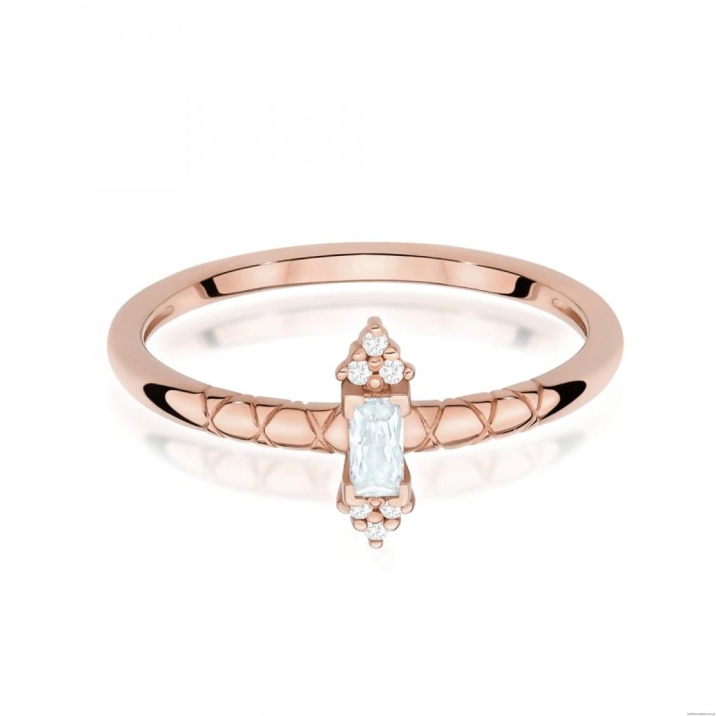 Pierścionek W0713 Diament 0,13ct różowe złoto