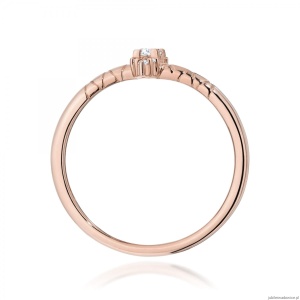 Pierścionek W0713 Diament 0,13ct różowe złoto