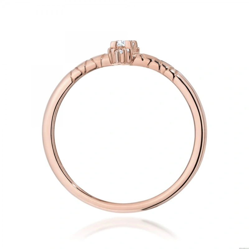 Pierścionek W0713 Diament 0,13ct różowe złoto