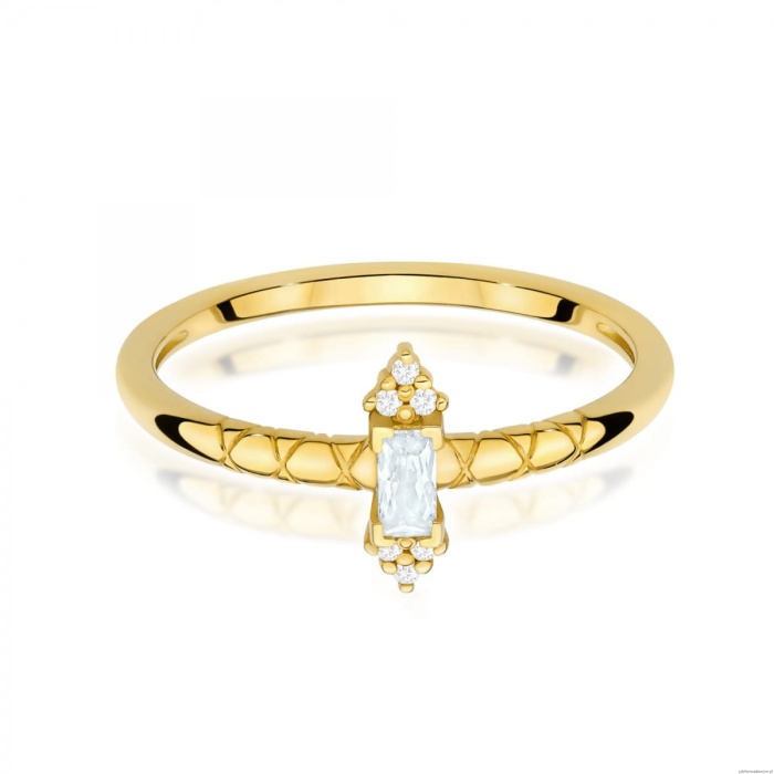 Pierścionek W0713 Diament 0,13ct żółte złoto
