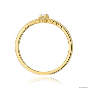 Pierścionek W0713 Diament 0,13ct żółte złoto