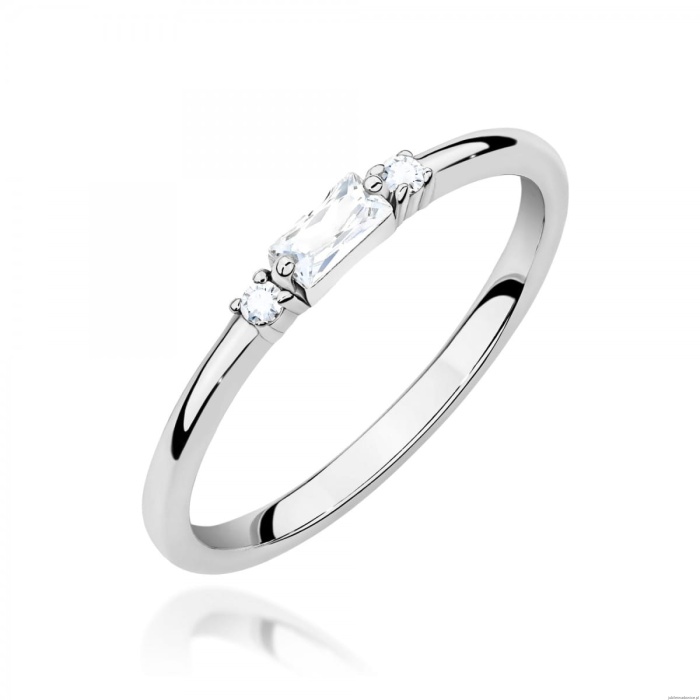Pierścionek W0714 Diament 0,13ct białe złoto