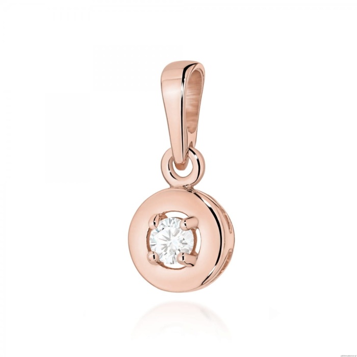 Zawieszka Z0045 Diament 0,10ct różowe złoto