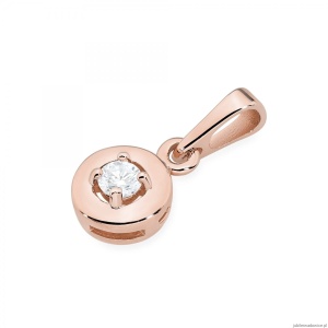 Zawieszka Z0045 Diament 0,10ct różowe złoto