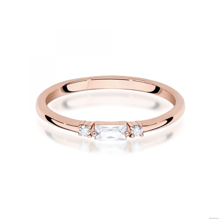 Pierścionek W0714 Diament 0,13ct różowe złoto