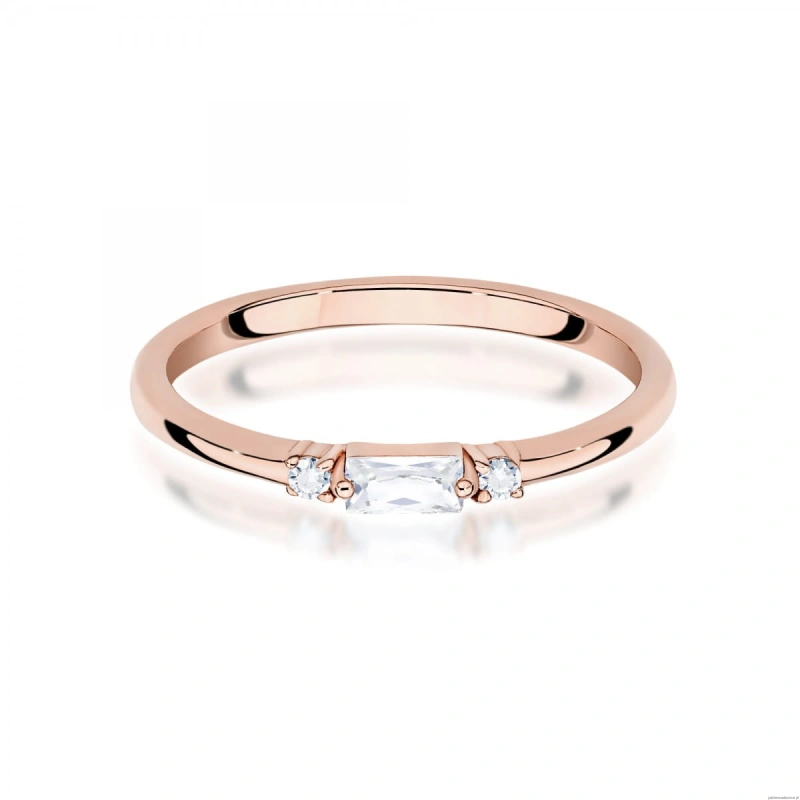 Pierścionek W0714 Diament 0,13ct różowe złoto