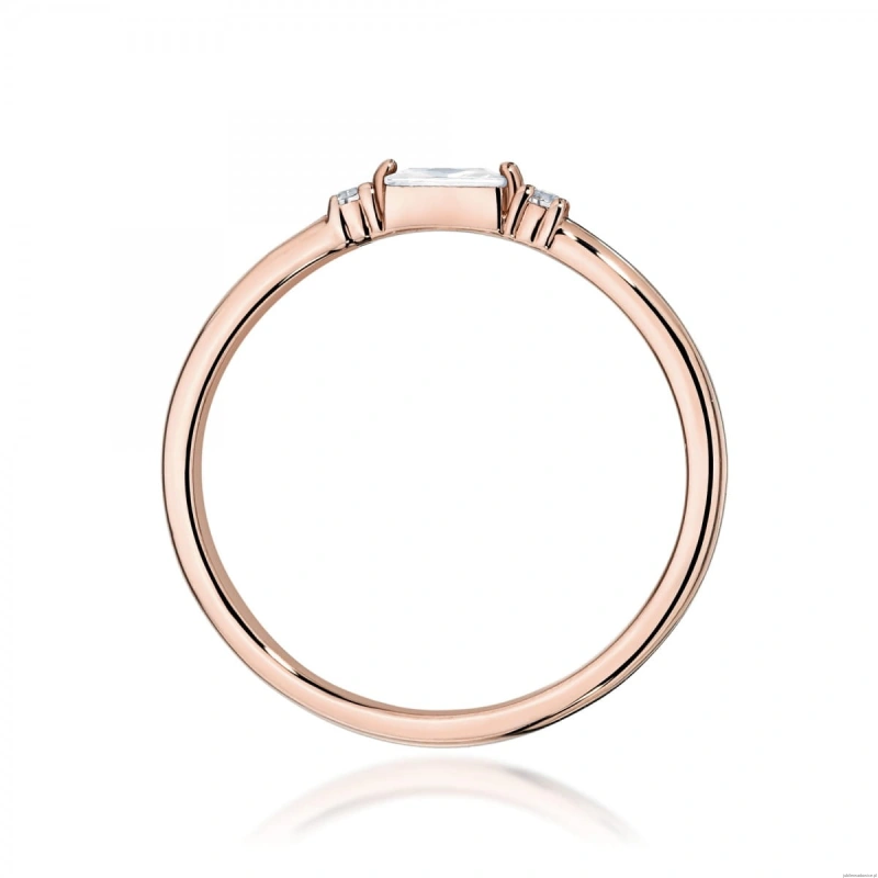 Pierścionek W0714 Diament 0,13ct różowe złoto