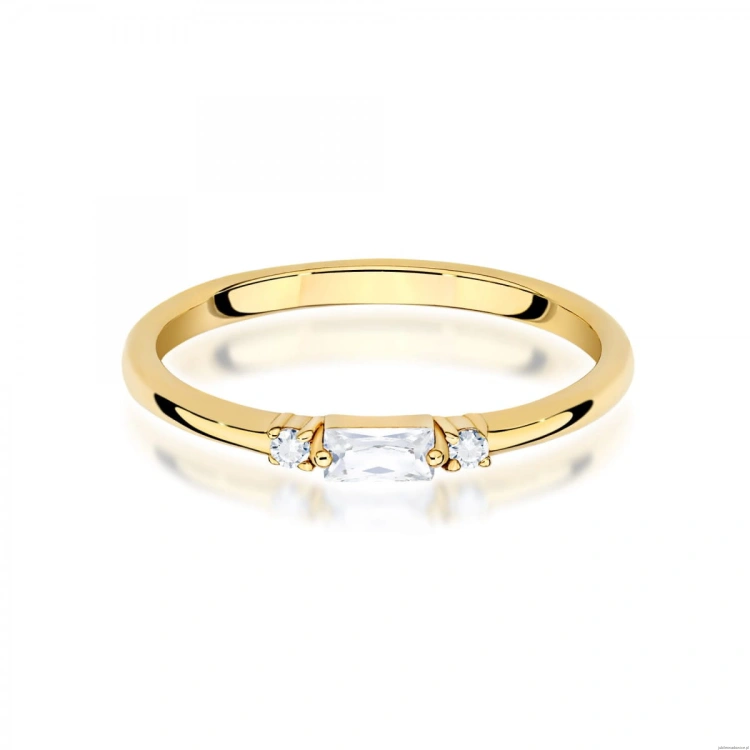 Pierścionek W0714 Diament 0,13ct żółte złoto