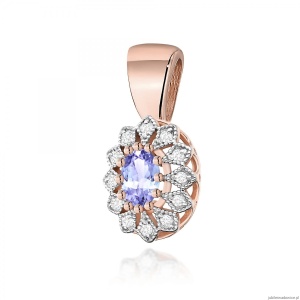 Zawieszka Z0354 Tanzanit 0,40ct różowe złoto