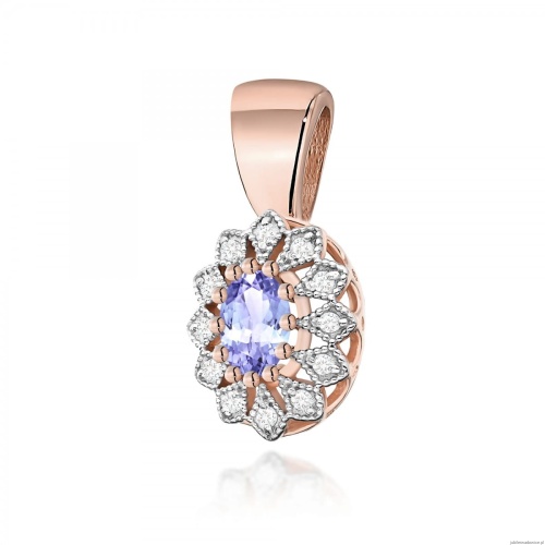 Zawieszka Z0354 Tanzanit 0,40ct różowe złoto