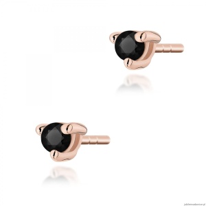 Kolczyki K0035 Czarny Diament 2 x 0,04ct różowe złoto