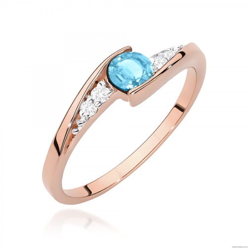 Pierścionek W0618 Topaz Swiss 0,25ct różowe złoto