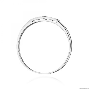 Pierścionek W0619 Czarny Diament 0,12ct białe złoto