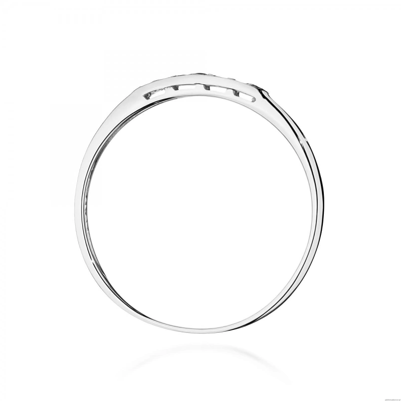 Pierścionek W0619 Czarny Diament 0,12ct białe złoto