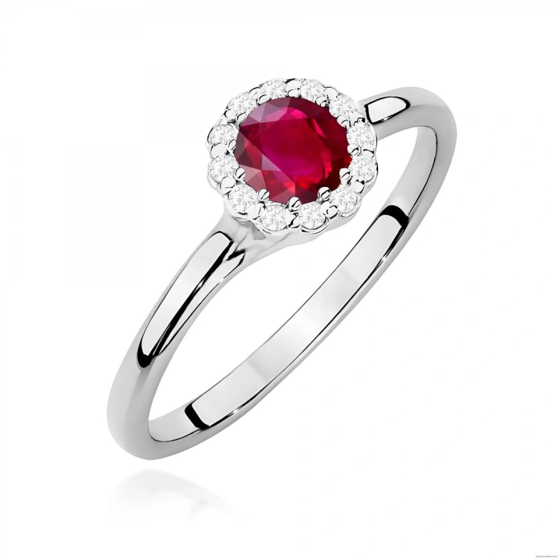 Pierścionek W0622 Rubin 0,60ct białe złoto