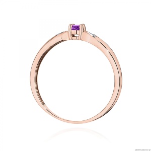 Pierścionek W0469 Ametyst 0,10ct różowe złoto