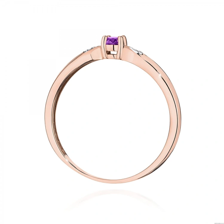 Pierścionek W0469 Ametyst 0,10ct różowe złoto
