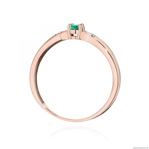 Pierścionek W0469 Szmaragd 0,15ct różowe złoto