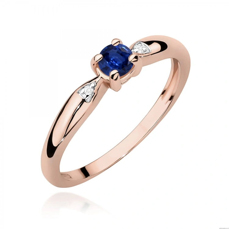 Pierścionek W0469 Szafir 0,15ct różowe złoto