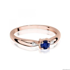 Pierścionek W0469 Szafir 0,15ct różowe złoto