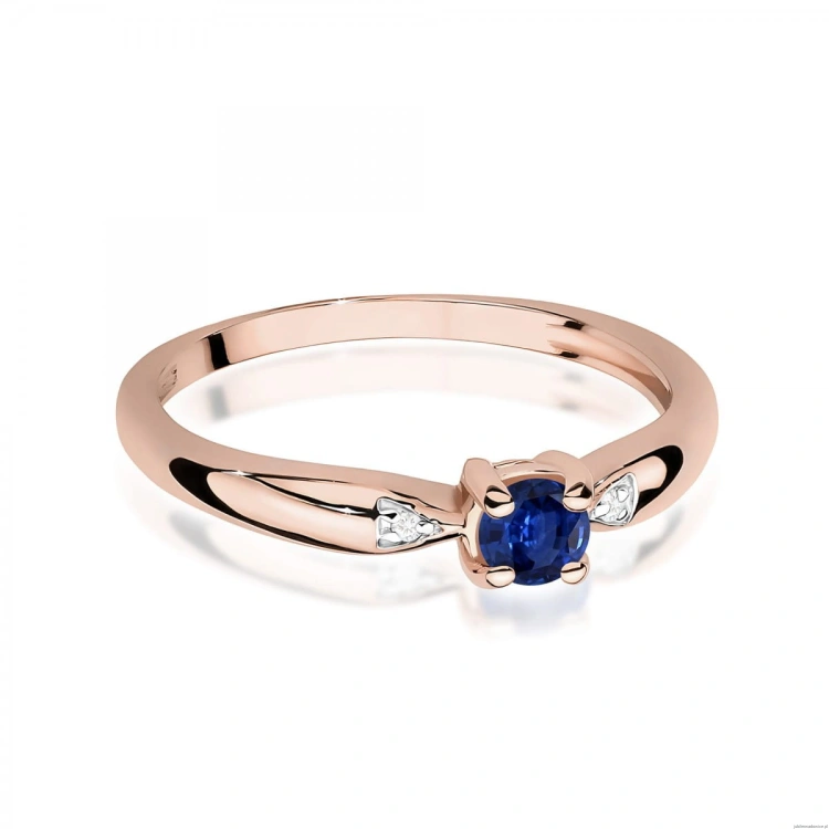 Pierścionek W0469 Szafir 0,15ct różowe złoto
