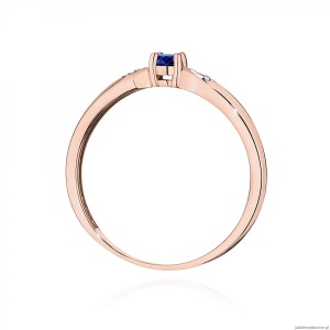 Pierścionek W0469 Szafir 0,15ct różowe złoto