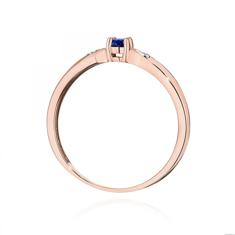 Pierścionek W0469 Szafir 0,15ct różowe złoto