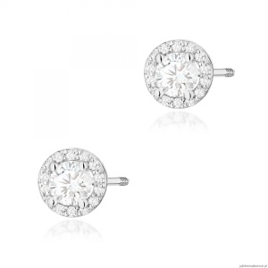 Kolczyki K0509 Diament 2 x 0,50ct białe złoto sztyft zakręcany