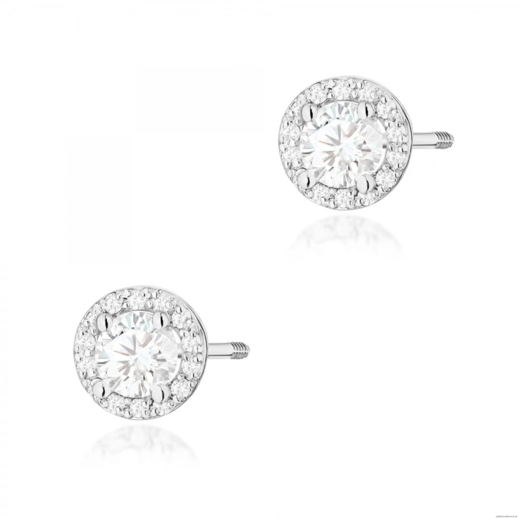 Kolczyki K0509 Diament 2 x 0,50ct białe złoto sztyft zakręcany