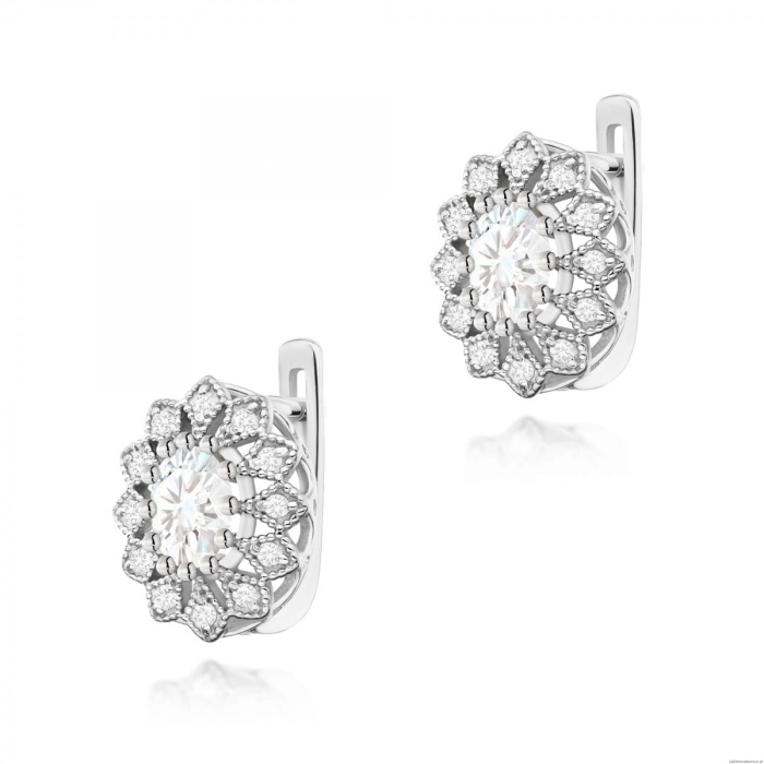 Kolczyki K0354 Diament Laboratoryjny 2 x 0,40ct białe złoto
