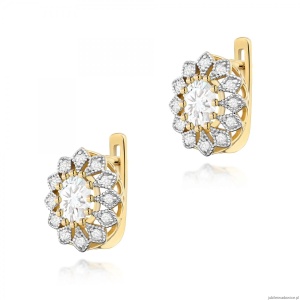 Kolczyki K0354 Diament Laboratoryjny 2 x 0,40ct żółte złoto