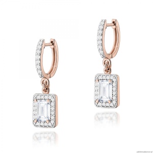 Kolczyki K0422 Diament Laboratoryjny 2 x 0,60ct różowe złoto