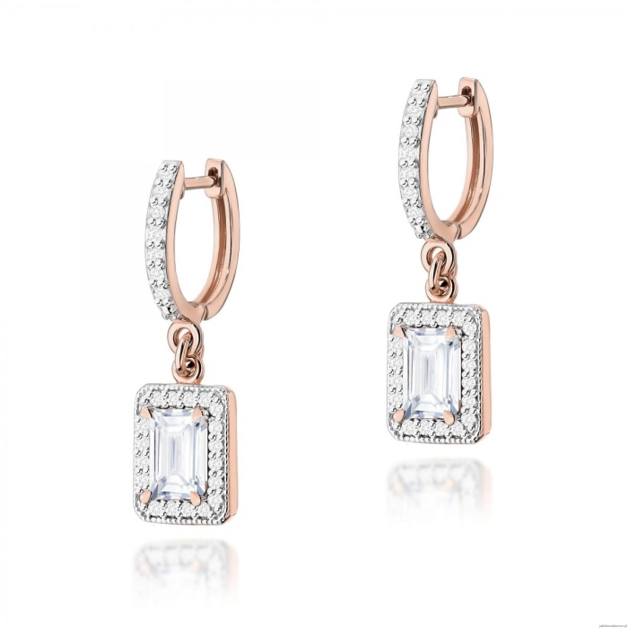 Kolczyki K0422 Diament Laboratoryjny 2 x 0,60ct różowe złoto