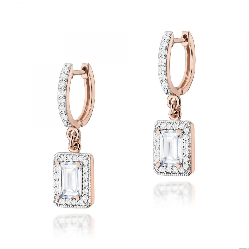 Kolczyki K0422 Diament Laboratoryjny 2 x 0,60ct różowe złoto