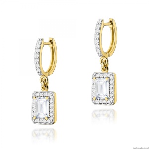 Kolczyki K0422 Diament Laboratoryjny 2 x 0,60ct żółte złoto