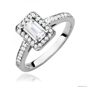 Pierścionek W0422 Diament Laboratoryjny 0,60ct białe złoto