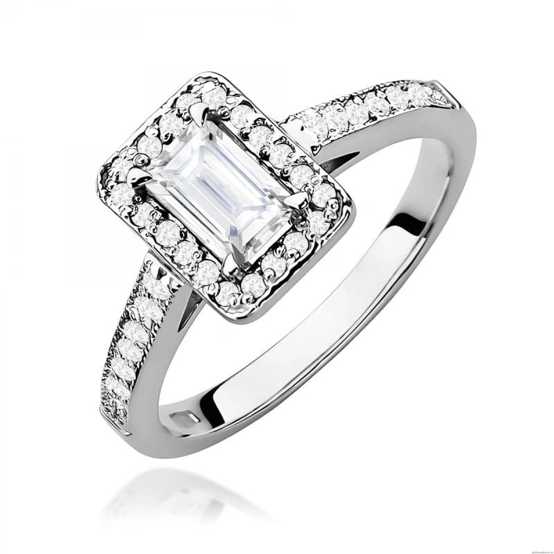 Pierścionek W0422 Diament Laboratoryjny 0,60ct białe złoto