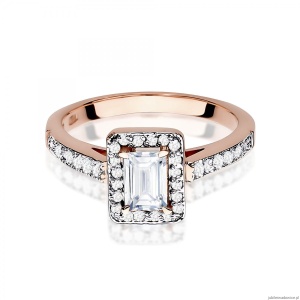 Pierścionek W0422 Diament Laboratoryjny 0,60ct różowe złoto