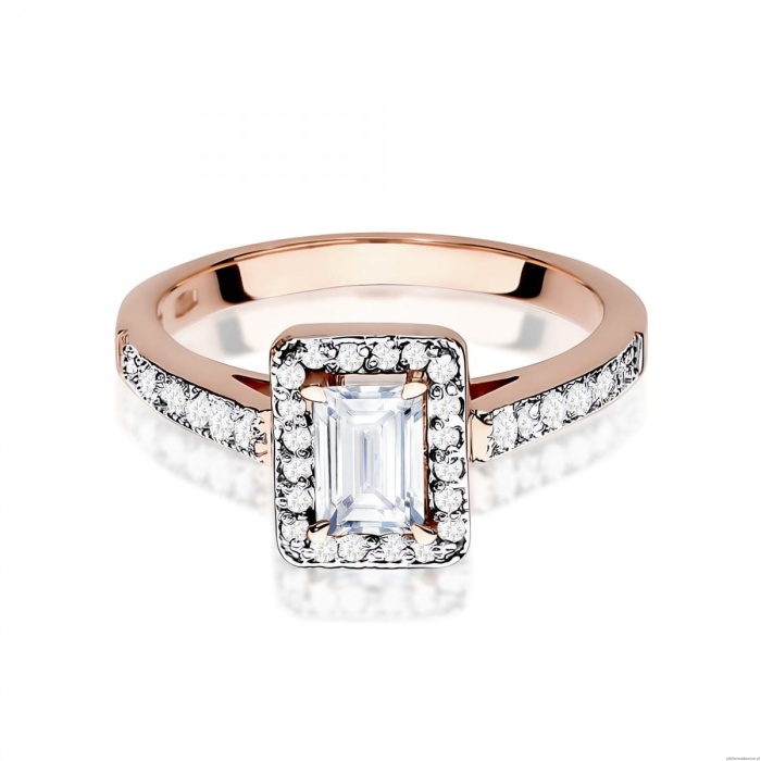 Pierścionek W0422 Diament Laboratoryjny 0,60ct różowe złoto