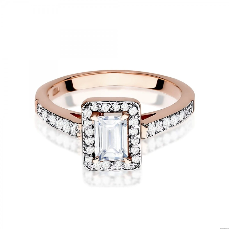 Pierścionek W0422 Diament Laboratoryjny 0,60ct różowe złoto