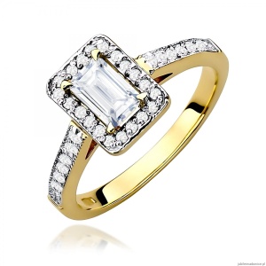 Pierścionek W0422 Diament Laboratoryjny 0,60ct żółte złoto