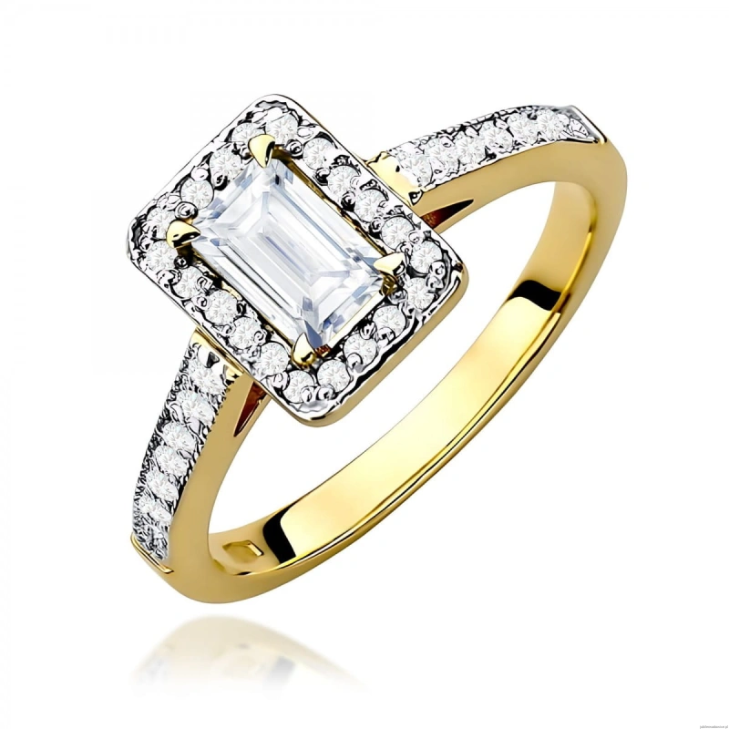 Pierścionek W0422 Diament Laboratoryjny 0,60ct żółte złoto