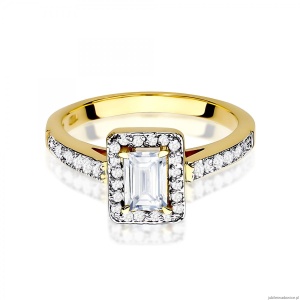 Pierścionek W0422 Diament Laboratoryjny 0,60ct żółte złoto