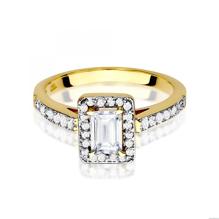 Pierścionek W0422 Diament Laboratoryjny 0,60ct żółte złoto