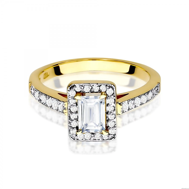 Pierścionek W0422 Diament Laboratoryjny 0,60ct żółte złoto