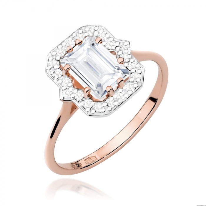 Pierścionek W0576 Diament Laboratoryjny 1.00ct różowe złoto