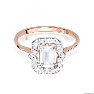 Pierścionek W0576 Diament Laboratoryjny 1.00ct różowe złoto