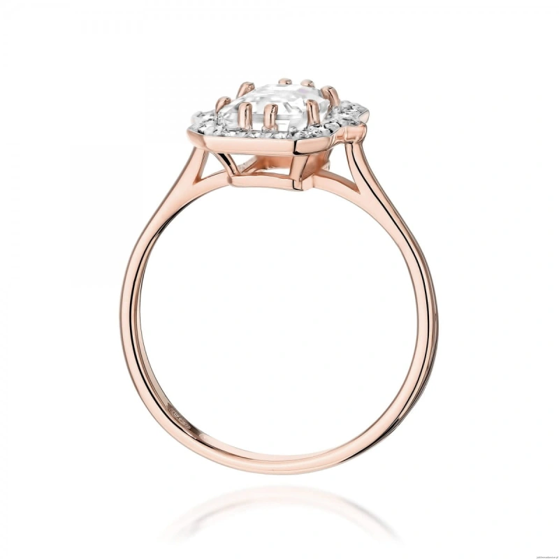 Pierścionek W0576 Diament Laboratoryjny 1.00ct różowe złoto