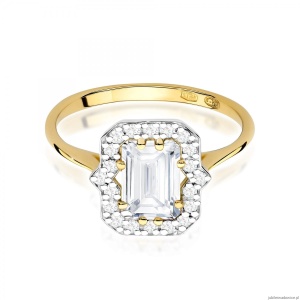 Pierścionek W0576 Diament Laboratoryjny 1.00ct żółte złoto